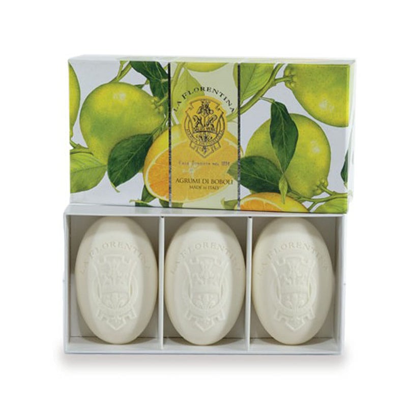 La Florentina:"Iris Pallida" Bar Soaps, Iris Pale Scent,"Bellosguardo" Collection - Pack of 3 Soaps, 5.3 Ounces (150g) Each, Gift Box [ Italian Import ]